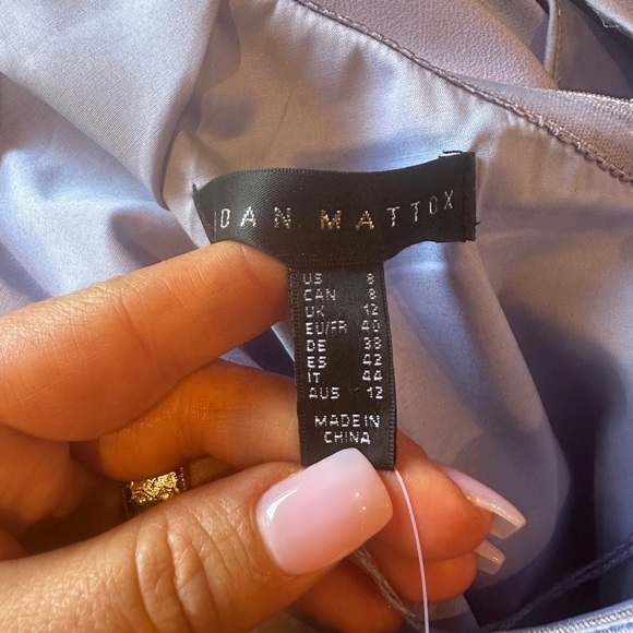 Aidan mattox baby blue silk Long one shoulder mermaid gown size 8 - Picture 11 of 13